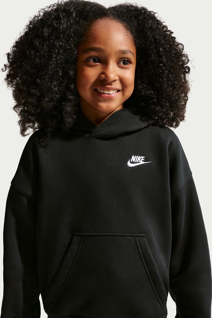 Chłopiec Nike Bluza z kapturem dziecięca z bawełną Nike Sportswear Club Fleece IM4935 czarny