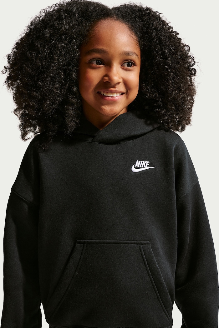 Chłopiec Nike Bluza z kapturem dziecięca z bawełną Nike Sportswear Club Fleece IM4935 czarny
