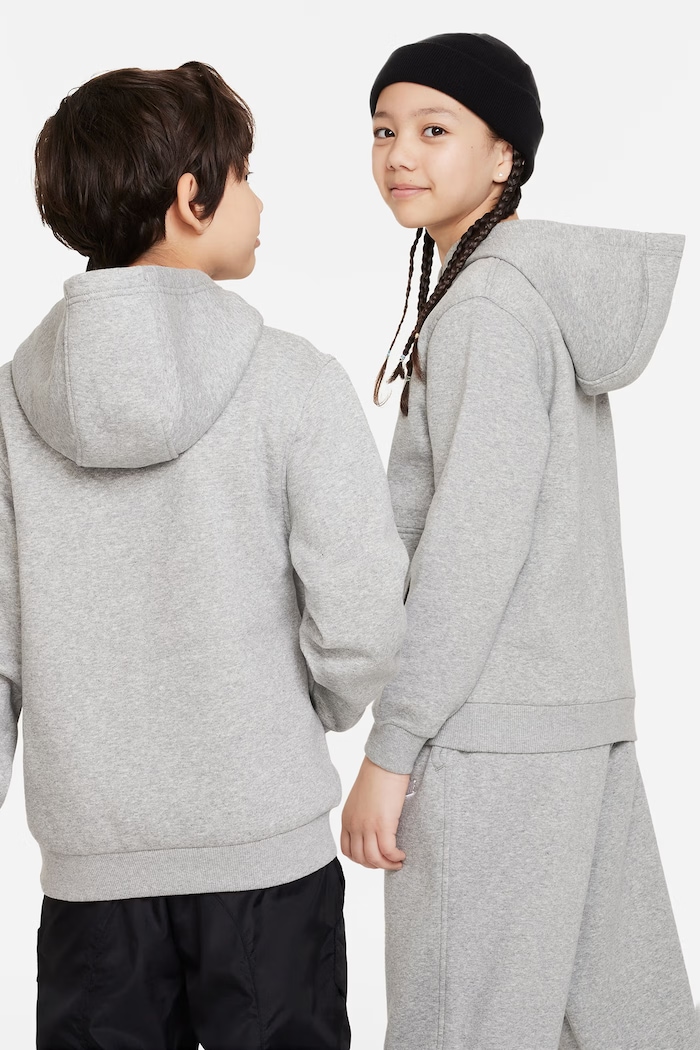 Nike Bluza z kapturem dziecięca z bawełną Nike Sportswear Club Fleece FD3000 szary AW26