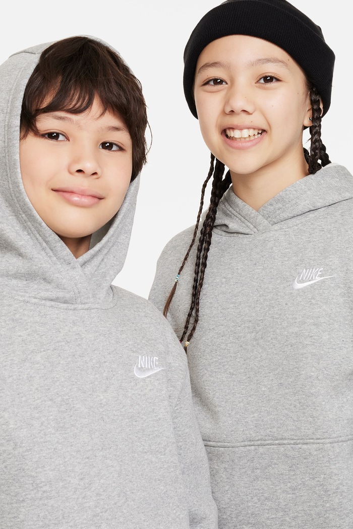 Bluza z kapturem dziecięca z bawełną Nike Sportswear Club Fleece Nike FD3000 szary