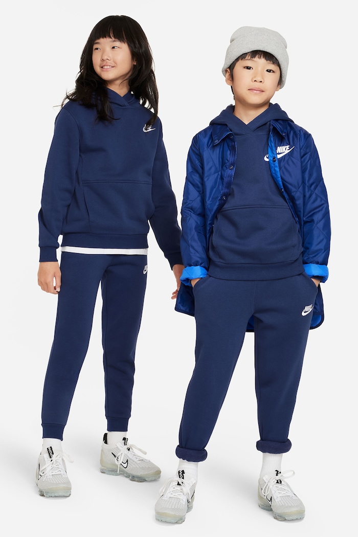 Chłopiec Nike Bluza z kapturem dziecięca z bawełną Nike Sportswear Club Fleece FD3000 granatowy