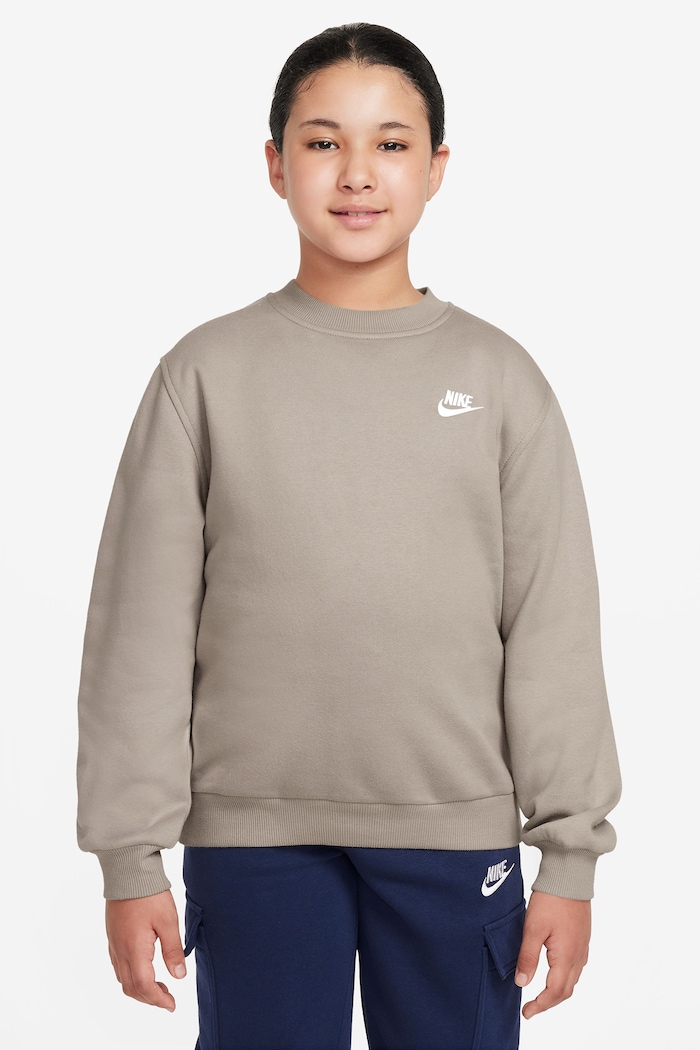 Nike Bluza dziecięca z bawełną Nike Sportswear Club Fleece beżowy FD3006