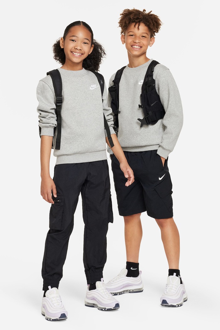 Chłopiec Nike Bluza dziecięca z bawełną Nike Sportswear Club Fleece FD3006 szary