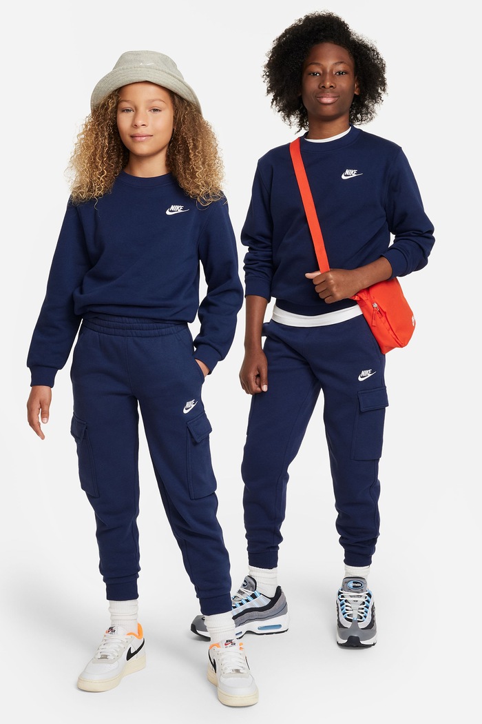 Chłopiec Nike Bluza dziecięca z bawełną Nike Sportswear Club Fleece FD3006 granatowy