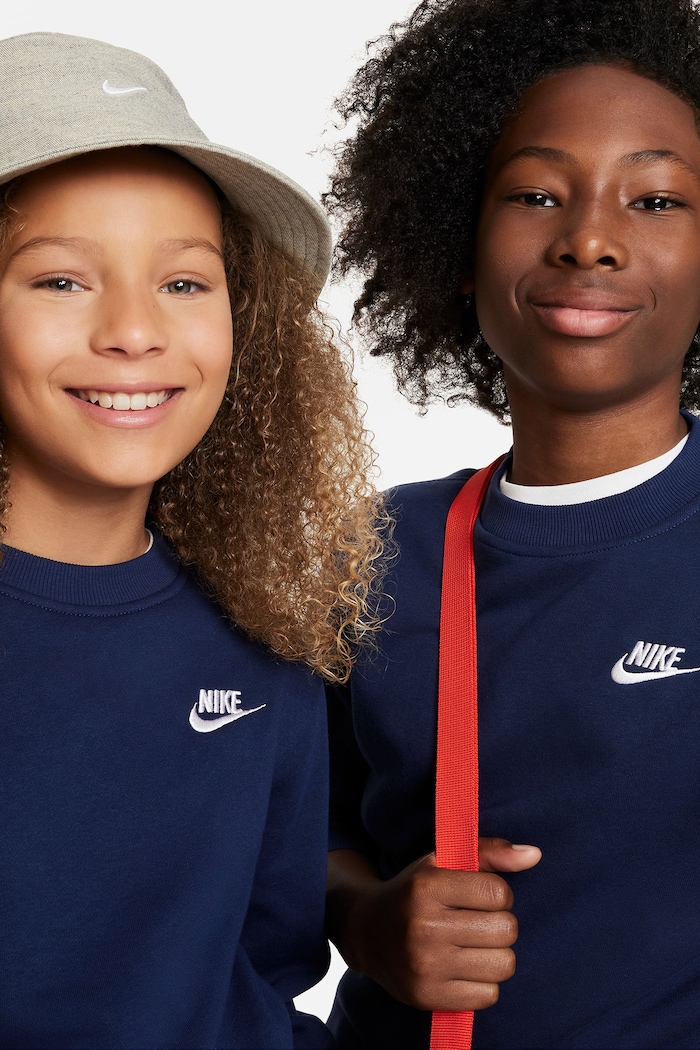 Bluza dziecięca z bawełną Nike Sportswear Club Fleece Nike FD3006 granatowy