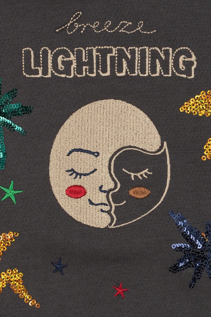 Bluza dziecięca z bawełną LOU SWEAT SHIRT GOTS Konges Sløjd szary KS106525.9BY2
