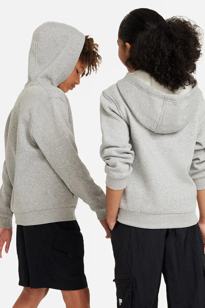 Nike Bluza rozpinana z kapturem dziecięca z bawełną Nike Sportswear Club Fleece FD3004 szary AW26