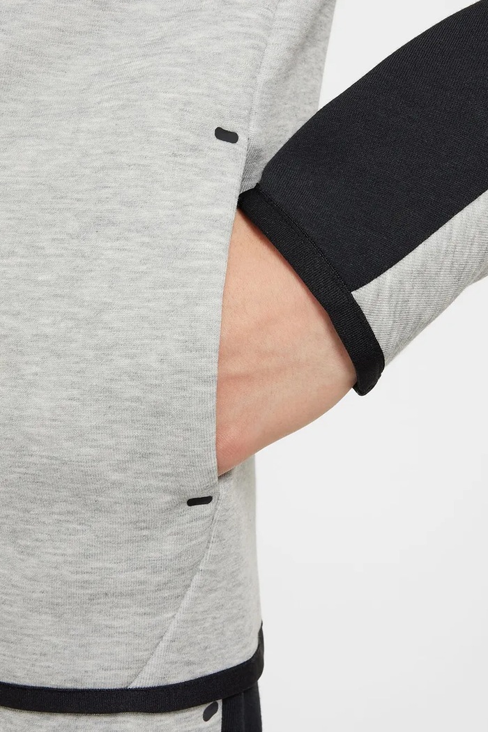 Bluza rozpinana z kapturem dziecięca z bawełną Nike Sportswear Tech Fleece Nike szary HV5867