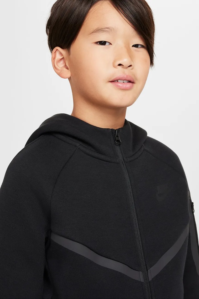 Bluza rozpinana z kapturem dziecięca z bawełną Nike Sportswear Tech Fleece Nike HV5867 czarny