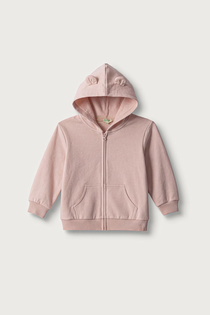United Colors of Benetton Dukserica sa kapuljačom za bebe s pamukom roza 3YWVA501Y.W.Seasonal