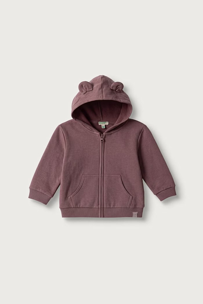 United Colors of Benetton Dukserica sa kapuljačom za bebe s pamukom ljubičasta 3YWVA501Y.W.Seasonal
