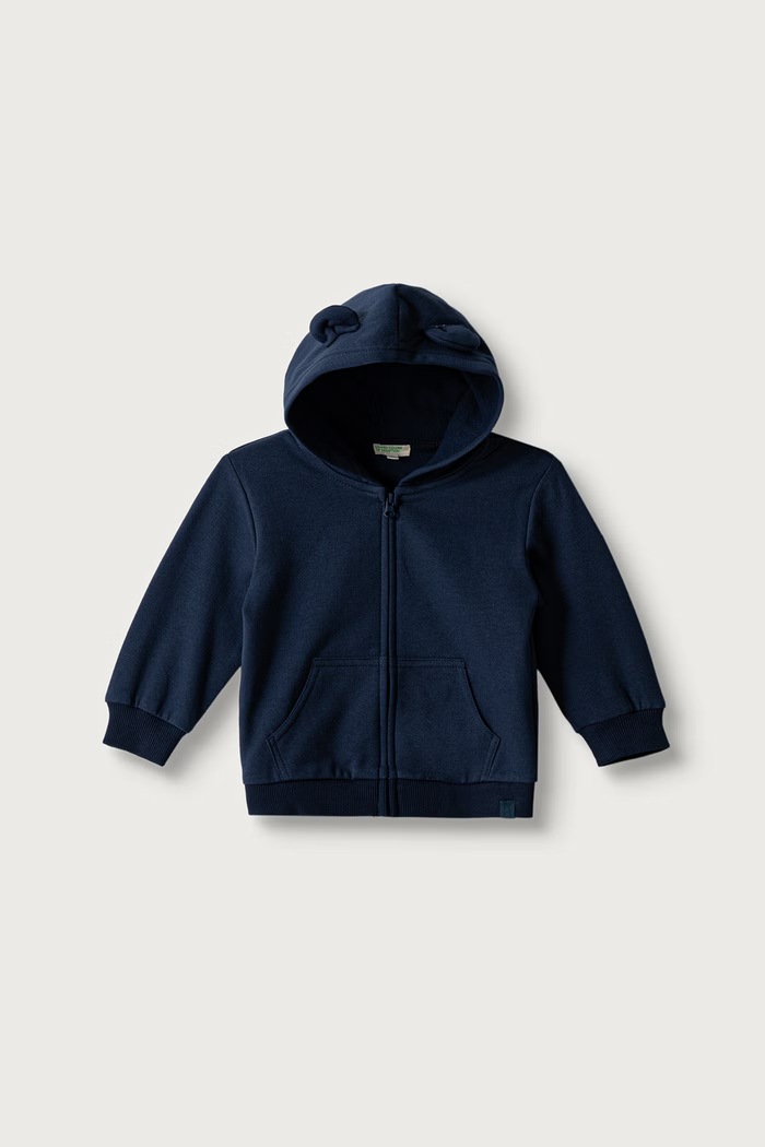 United Colors of Benetton Dukserica sa kapuljačom za bebe s pamukom mornarsko plava 3YWVA501Y.W.Seasonal