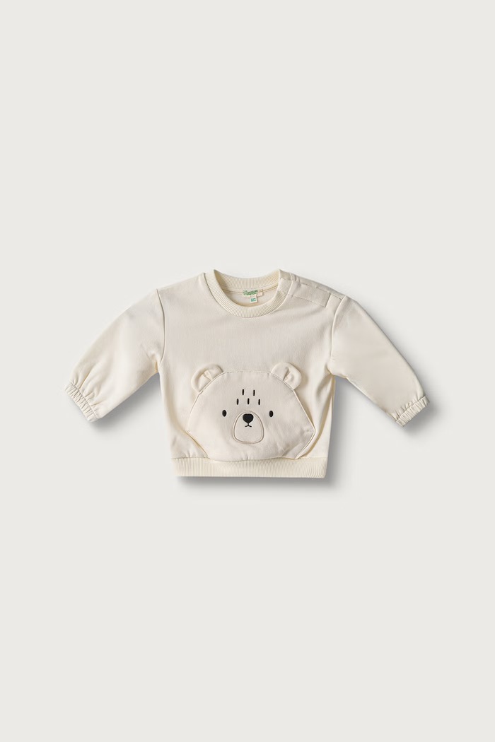 United Colors of Benetton Dukserica za bebe s pamukom bež 3YWVA107F.W.Seasonal