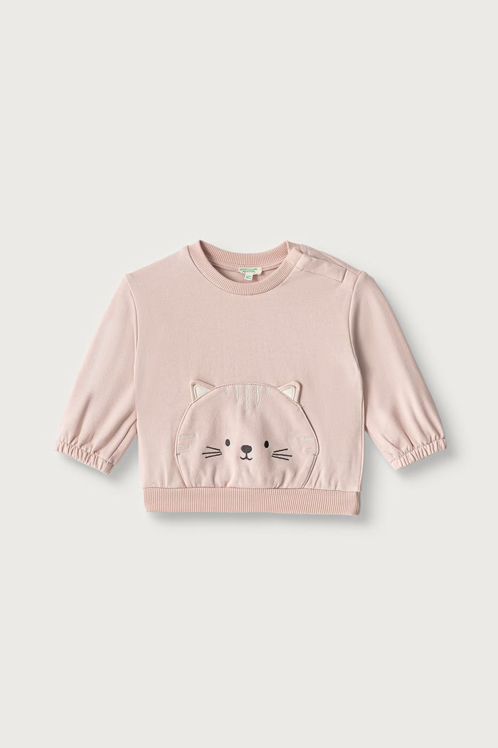 United Colors of Benetton Dukserica za bebe s pamukom roza 3YWVA107F.W.Seasonal