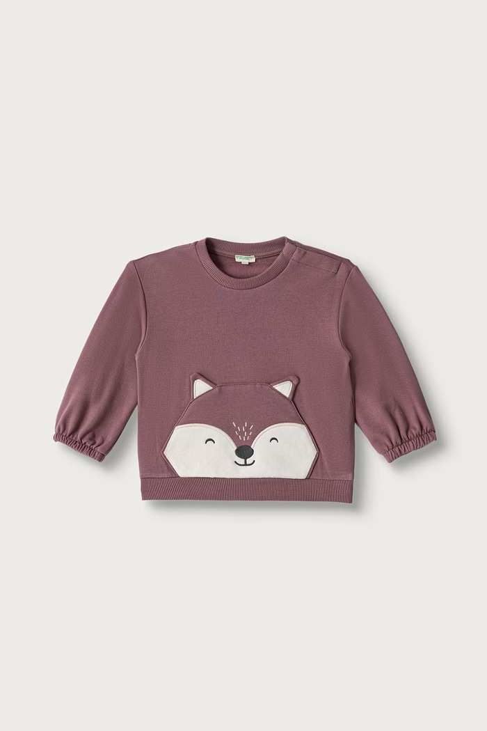 United Colors of Benetton Dukserica za bebe s pamukom ljubičasta 3YWVA107F.W.Seasonal