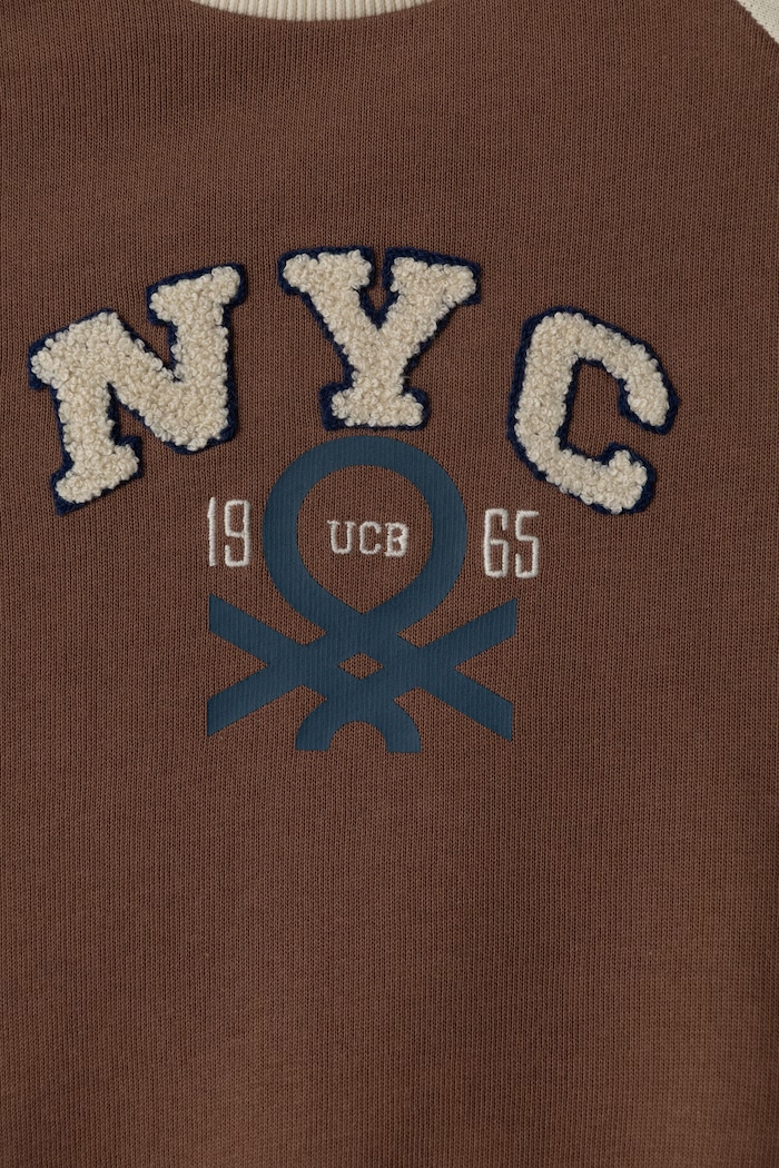 Chłopiec United Colors of Benetton Bluza dziecięca bawełniana 3J70G10NM.P.Seasonal brązowy