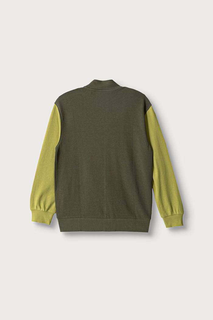 United Colors of Benetton Felpa con cerniera per bambini in cotone 3J68C506E.G.Seasonal verde AW26