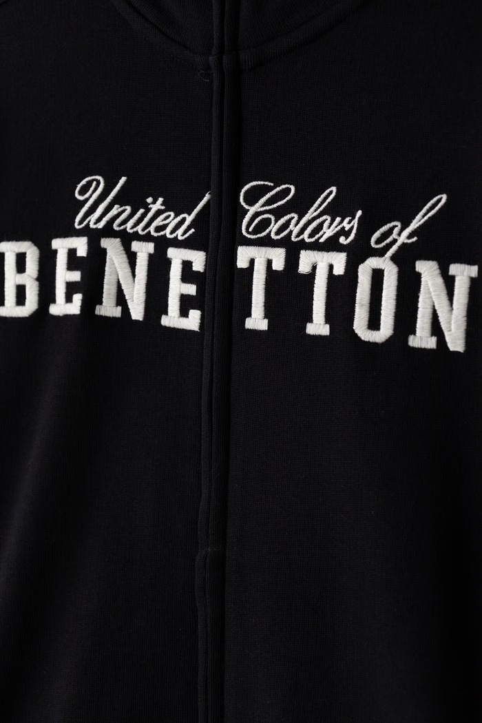 Dječaci United Colors of Benetton Dukserica na zakopčavanje za djecu od pamuka 3J68C506E.G.Seasonal crna
