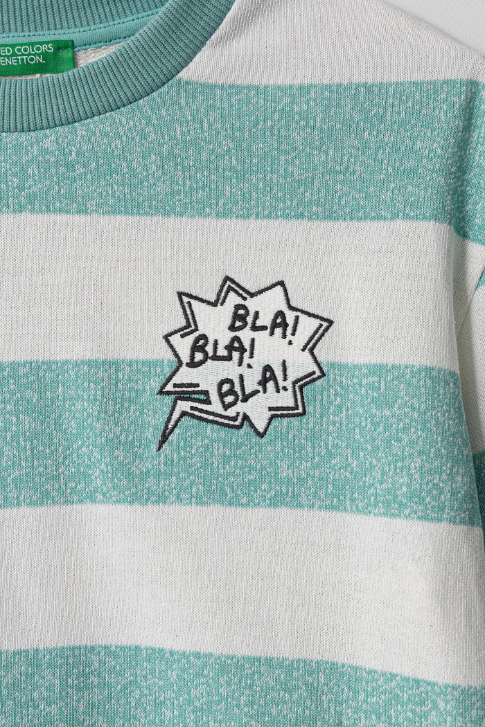 Dječaci United Colors of Benetton Dukserica za djecu s pamukom 331PC10SY.G.Reproposal tirkizna
