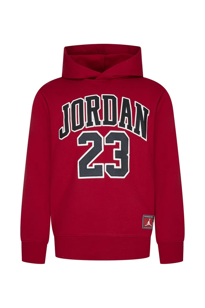 Jordan Bluza z kapturem dziecięca z bawełną 95C479 czerwony AW26