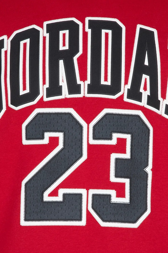 Bluza z kapturem dziecięca z bawełną Jordan 95C479 czerwony