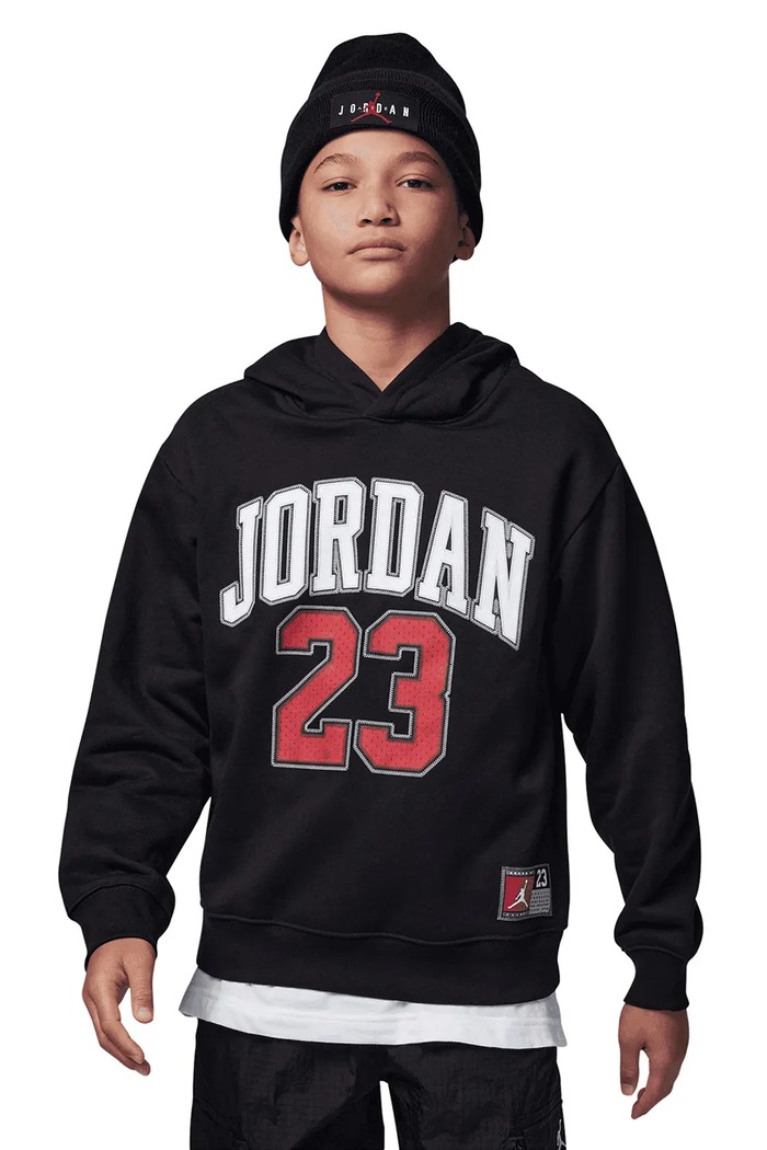 Jordan Bluza z kapturem dziecięca z bawełną czarny 95C479