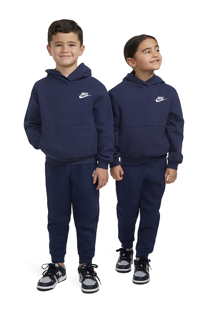 Nike Bluza z kapturem dziecięca z bawełną granatowy 86L088
