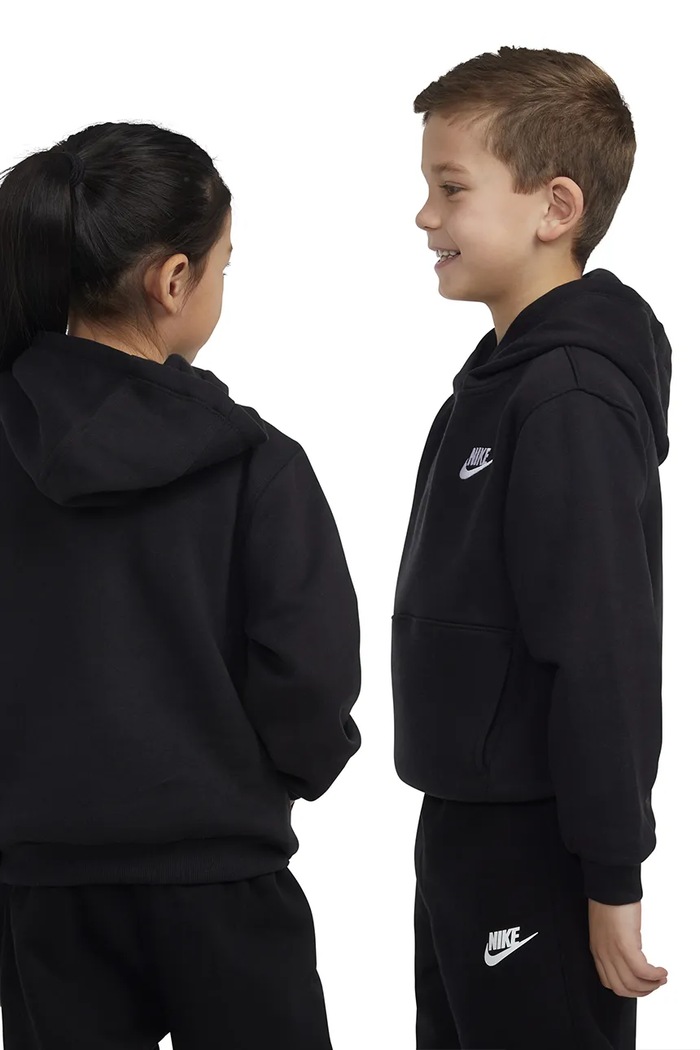 Bluza z kapturem dziecięca z bawełną Nike czarny 86L088