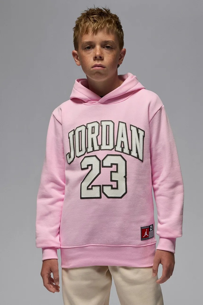 Jordan Bluza z kapturem dziecięca z bawełną różowy 45C479