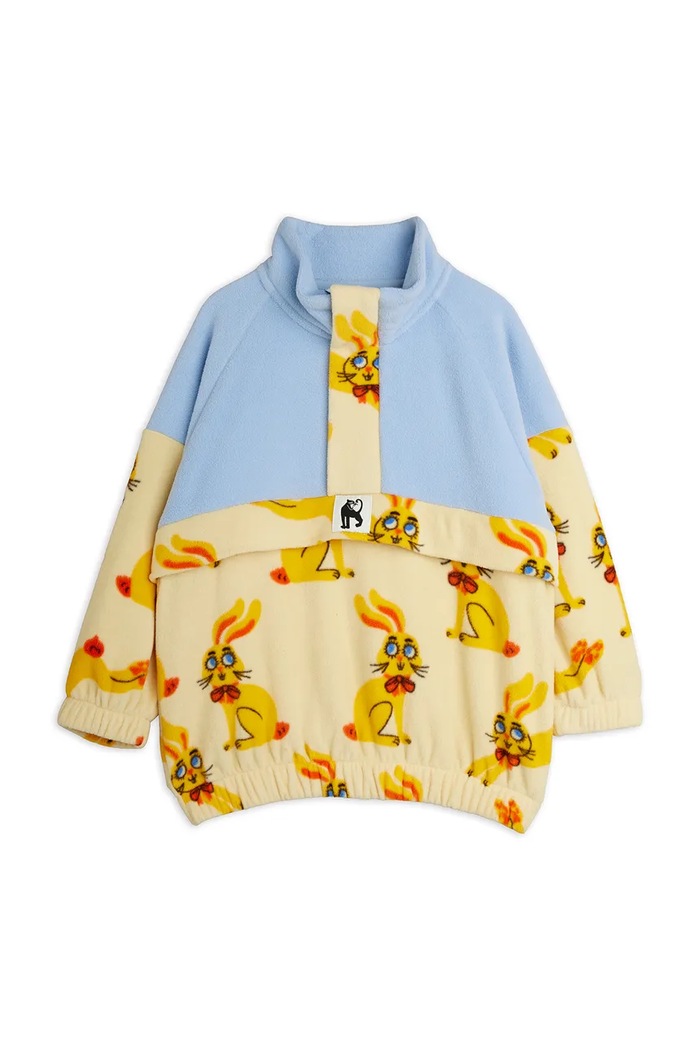 Mini Rodini Bluza polarowa dziecięca Rabbits 26710124 żółty AW26
