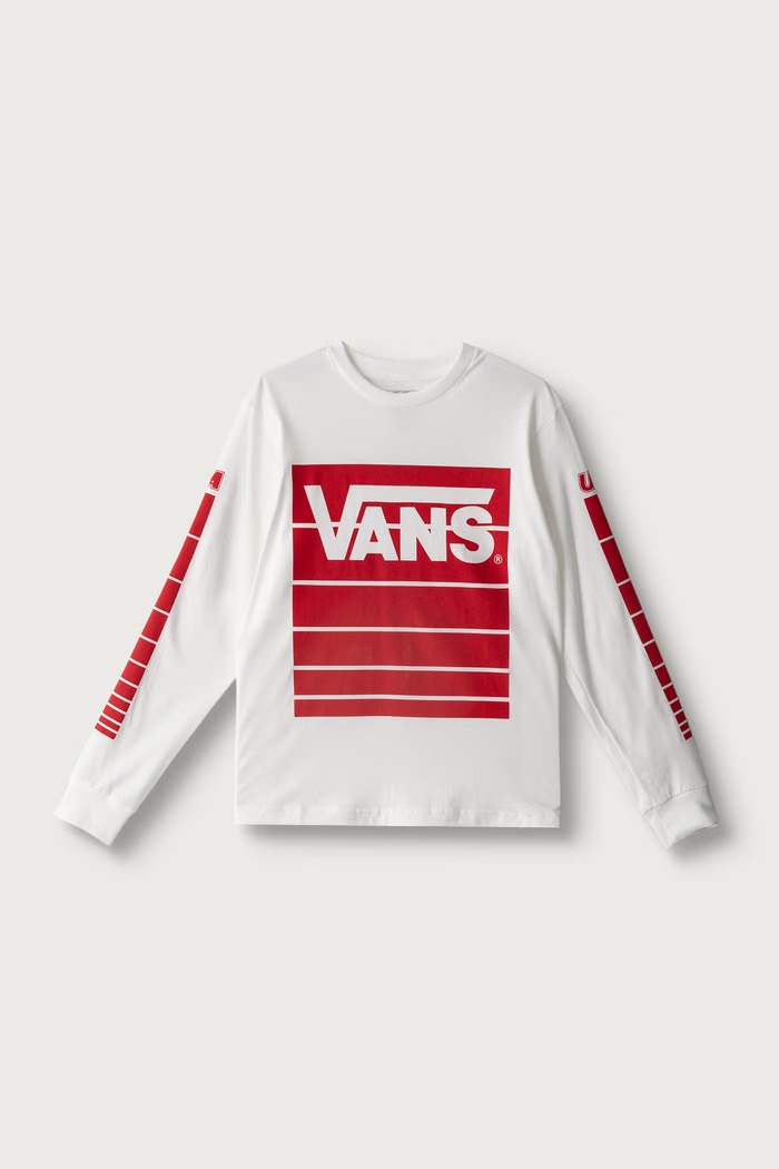 Vans Longsleeve dziecięcy bawełniany Fast Terrain LS Tee biały VN000WGCWHT1