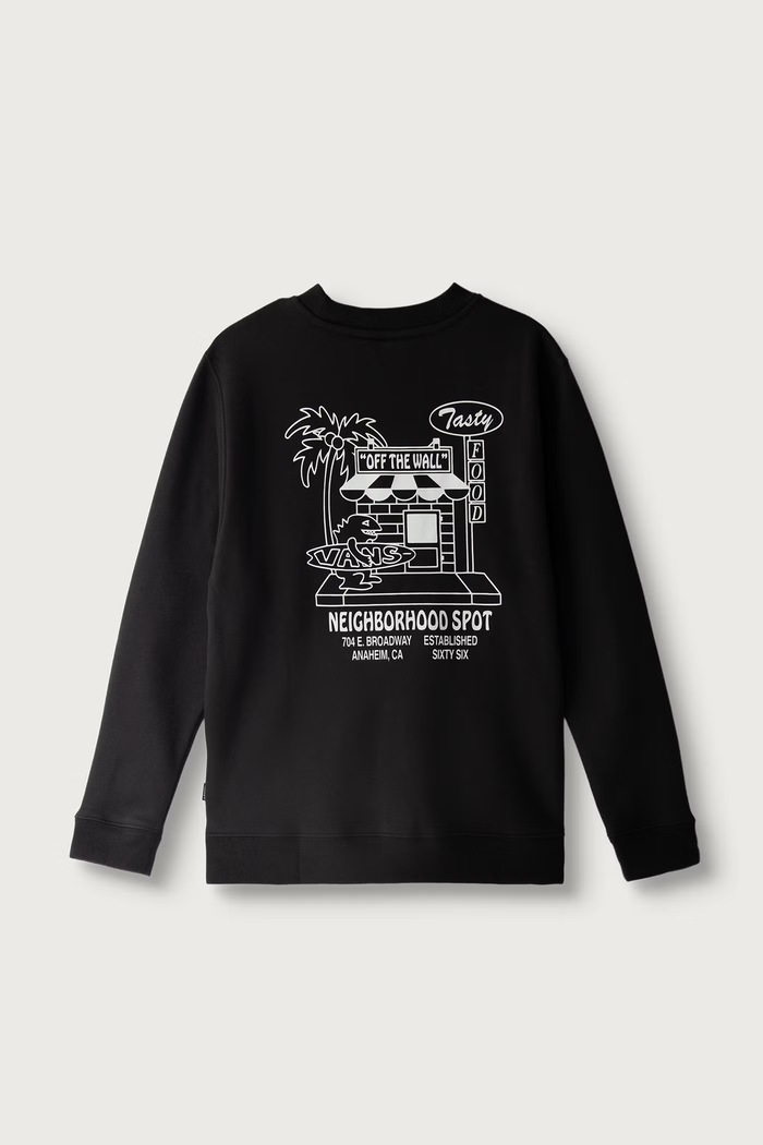 Vans Mikina detská s bavlnou Food Spot Crew VN000W7BBLK1 čierna AW26