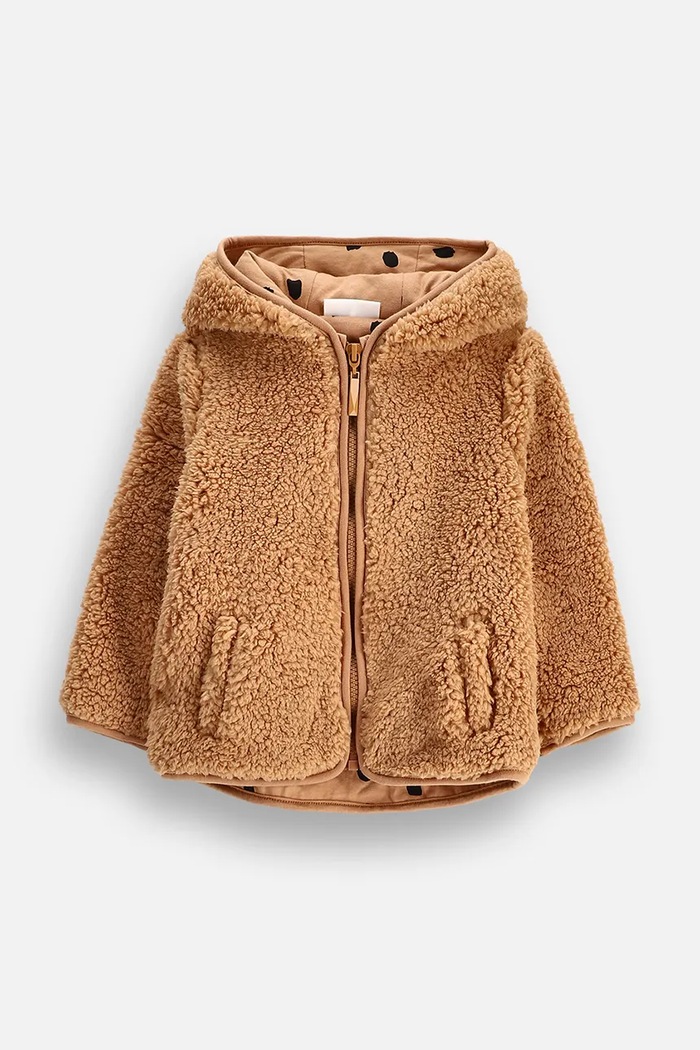 Coccodrillo Bluza z kapturem niemowlęca polarowa beżowy ZC6132601SUN