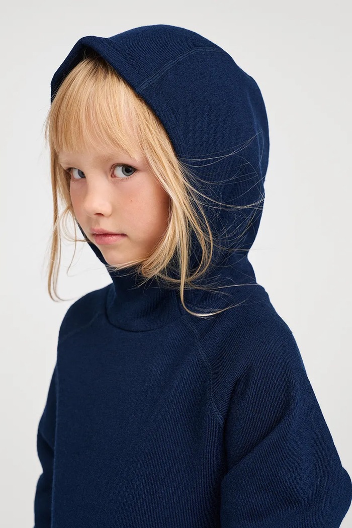 Bluza z kapturem dziecięca z wełną Viluvek Reima granatowy 5200501A.9BY2