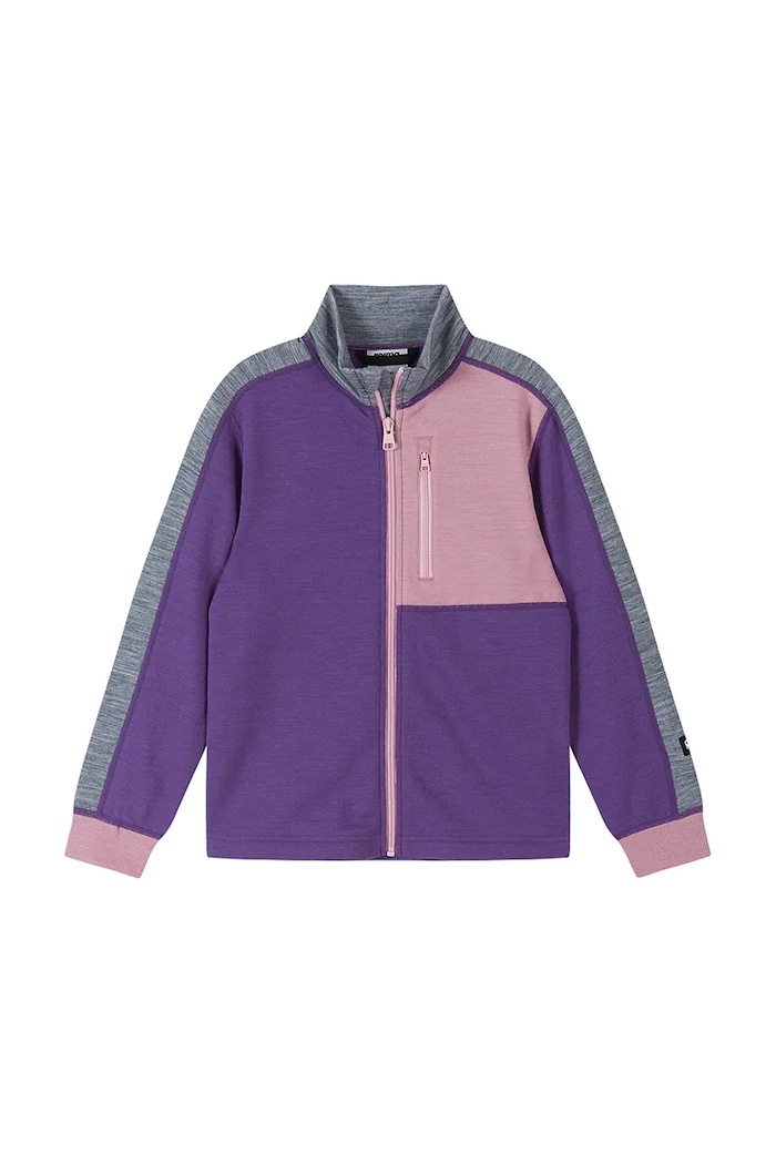 Reima Bluza rozpinana dziecięca z wełną merino Merin 5200388B.9BY2 fioletowy AW26