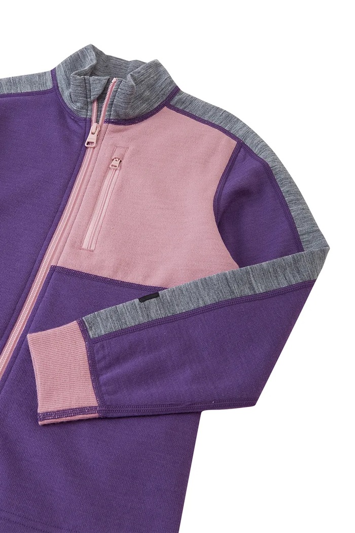 Bluza rozpinana dziecięca z wełną merino Merin Reima 5200388B.9BY2 fioletowy