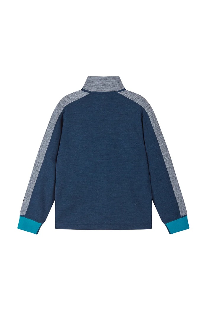 Reima Mikina na zips detská s meríno vlnou Merin 5200388B.9BY2 tyrkysová AW26
