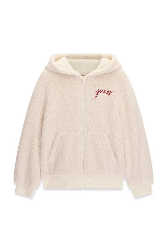 Guess Bluza rozpinana z kapturem dziecięca beżowy H6BL07.W5335.9BY2