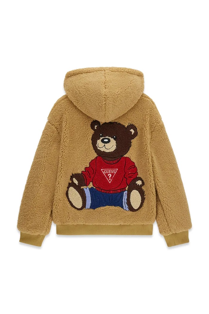 Guess Bluza rozpinana z kapturem dziecięca H6BL07.W5335.9BY2 beżowy AW26