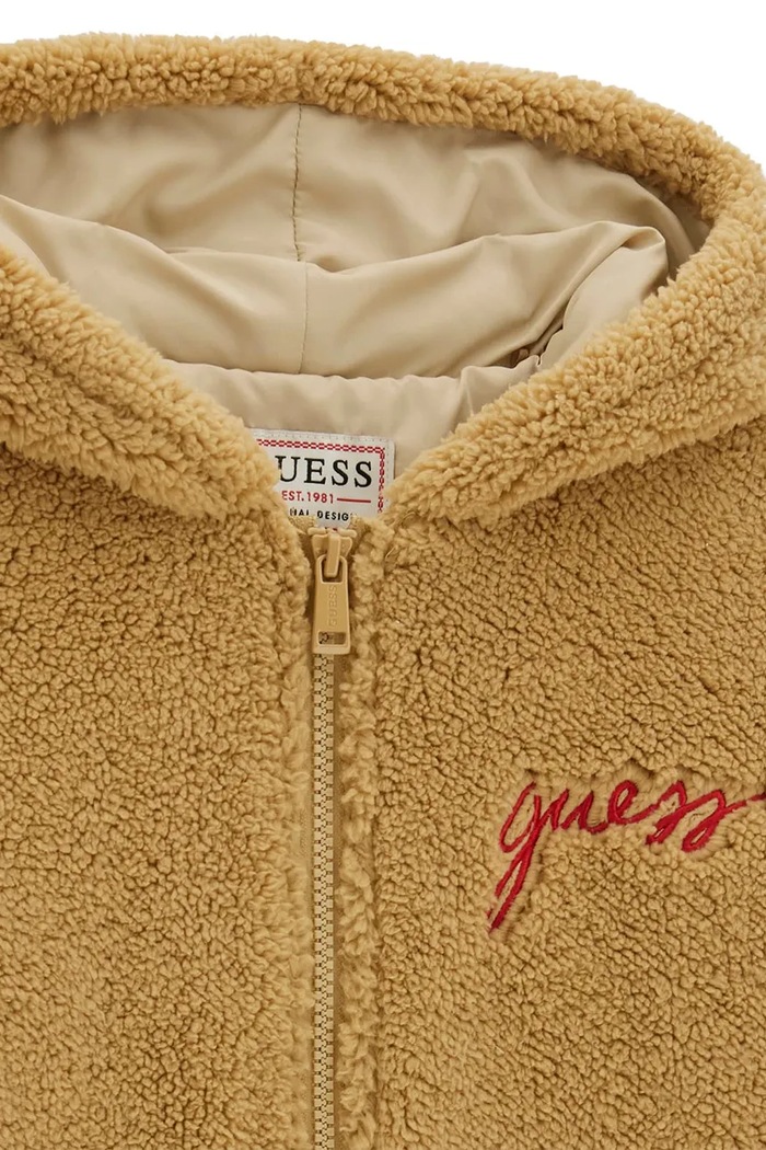 Chłopiec Guess Bluza rozpinana z kapturem dziecięca H6BL07.W5335.9BY2 beżowy
