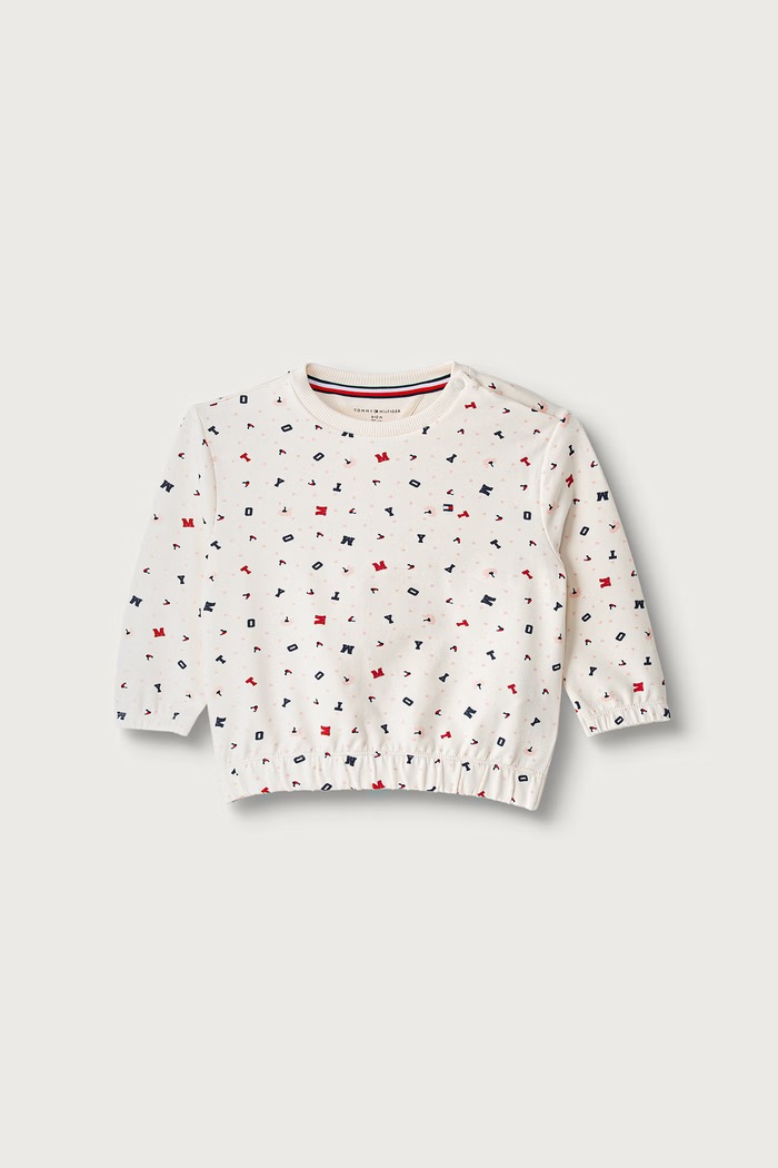 Tommy Hilfiger mikina kojenecká s bavlnou béžová KN0KN02337.9BY2