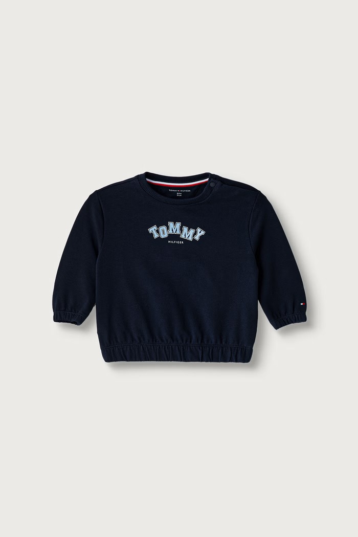 Tommy Hilfiger mikina kojenecká s bavlnou námořnická modř KN0KN02337.9BY2