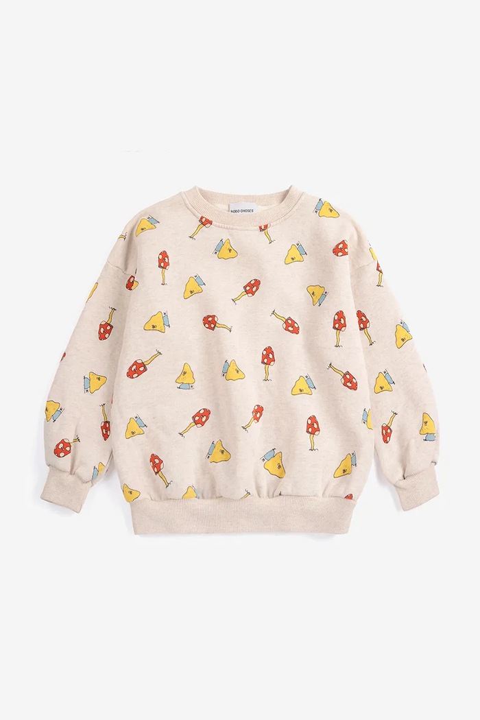 Bobo Choses Mikina bavlnená Mush Monster 226AC144 béžová AW26