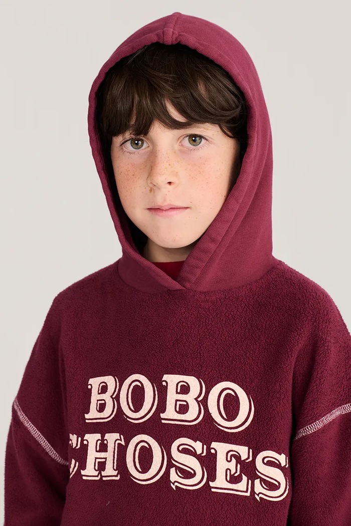 Αγορίστικα Bobo Choses Μπλούζα με κουκούλα παιδική βαμβακερή 226AC115 μπορντό