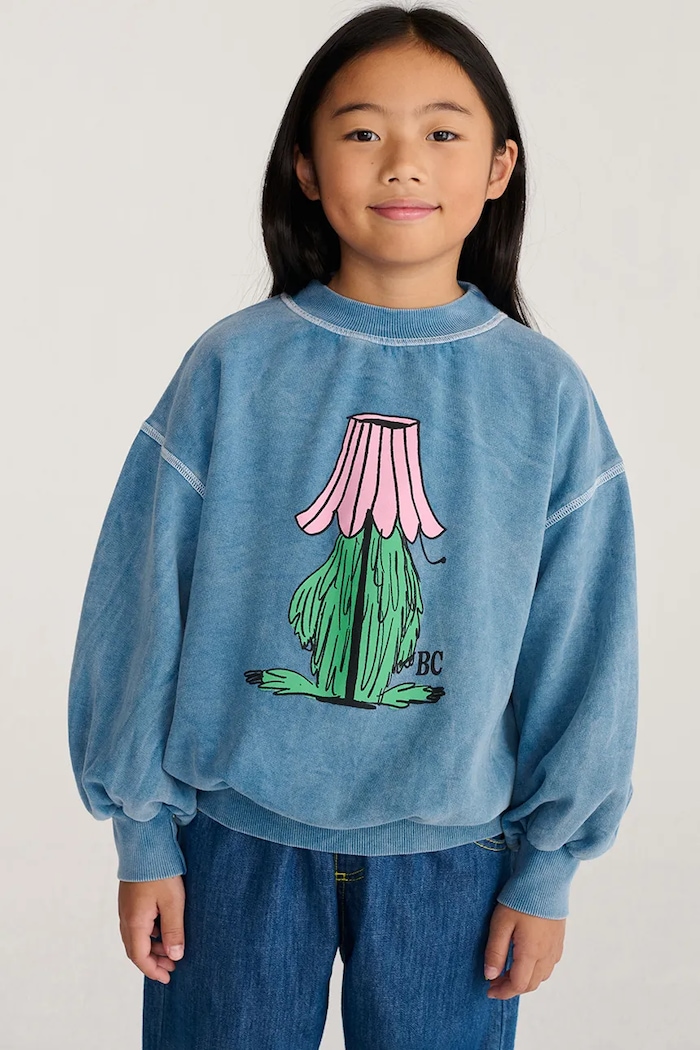 Bobo Choses felpa per bambini in cotone Hidden Monster blu 226AC038