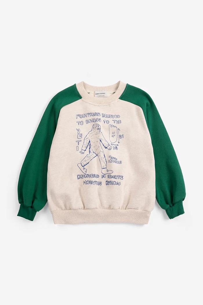 Bobo Choses Mikina detská bavlnená Mr. Footish 226AC037 béžová AW26