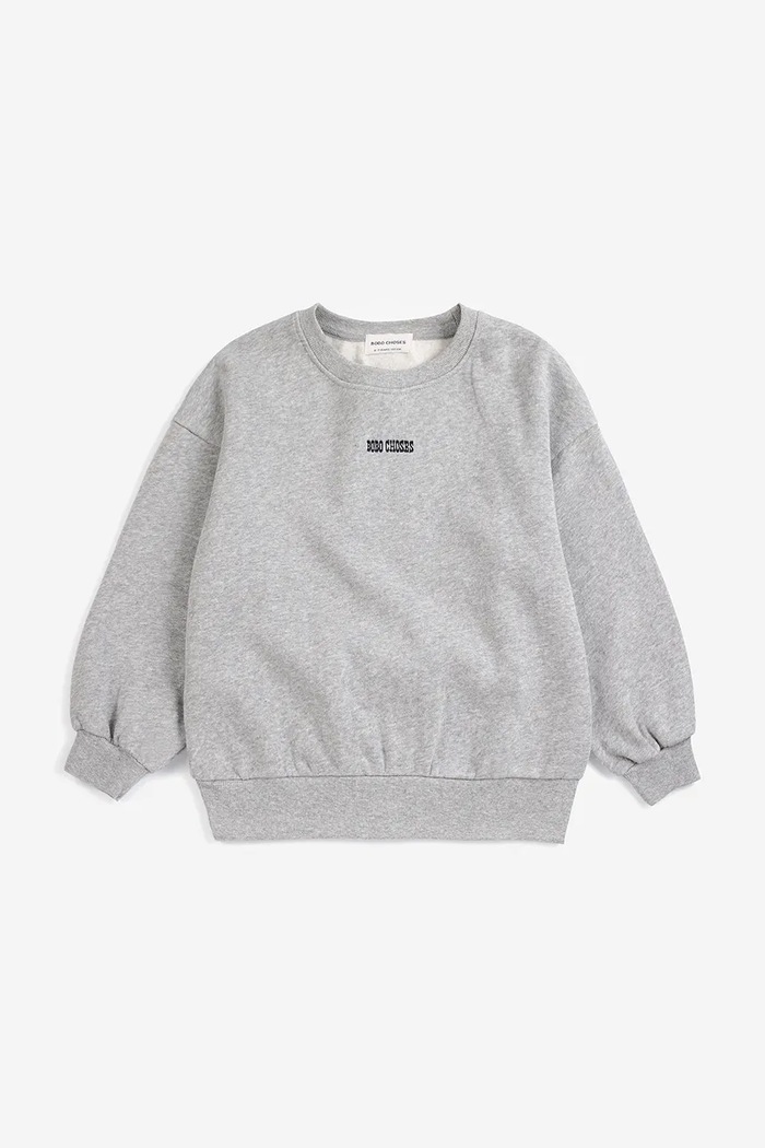Bobo Choses oversize dukserica za djecu od pamuka Mush Monster 226AC036 siva AW26