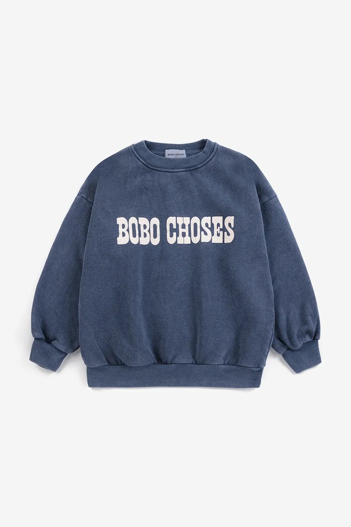 Bobo Choses Mikina detská bavlnená 226AC033 tmavomodrá AW26