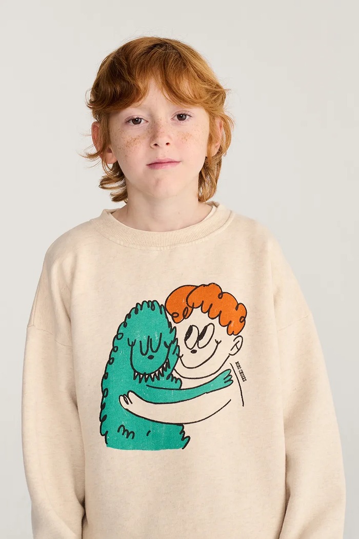 Bobo Choses μπλούζα παιδική βαμβακερή Hug Hairy Monster μπεζ 226AC028