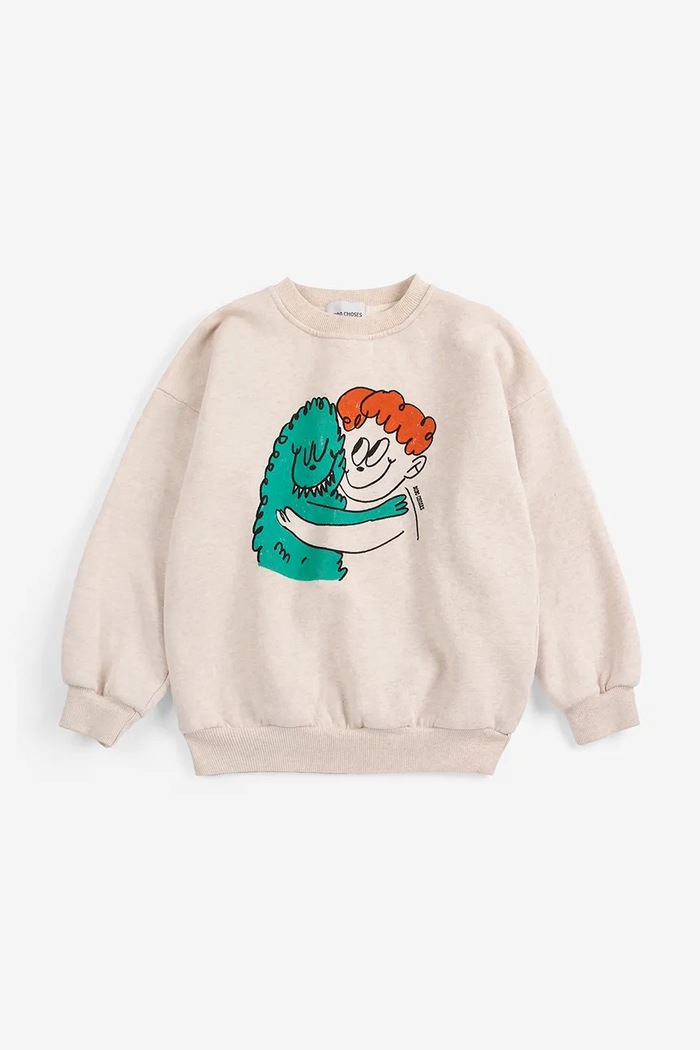 Bobo Choses μπλούζα παιδική βαμβακερή Hug Hairy Monster 226AC028 μπεζ AW26